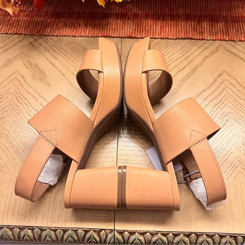 NWT NIB Aerosoles Camera Comfortable Women’s Platform Sandal in Nude Leather 9.5 - Picture 14 of 16